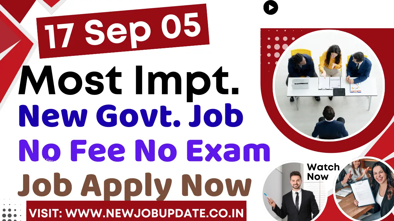 Top 05 Most Important New Vacancy of Today | 17 Sep 25 New 05 Dept ...