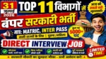 आज की टॉप 11 सरकारी नौकरी 2026 | Today 11 Govt Job Vacancy | आज की सरकारी नौकरी 2026 | Latest Govt Job Vacancy Today